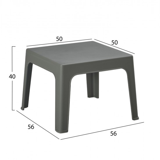 ΣΕΤ 3ΤΜΧ ΠΟΛΥΠΡΟΠΥΛΕΝΙΟΥ SLEEK HM21267.05 ΤΡΑΠΕΖΑΚΙ & 2 ΠΟΛΥΘΡΟΝΕΣ-DARK OLIVE GREEN