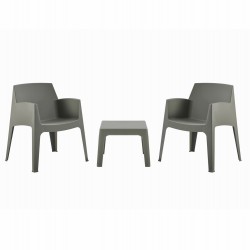 ΣΕΤ 3ΤΜΧ ΠΟΛΥΠΡΟΠΥΛΕΝΙΟΥ SLEEK HM21267.05 ΤΡΑΠΕΖΑΚΙ & 2 ΠΟΛΥΘΡΟΝΕΣ-DARK OLIVE GREEN