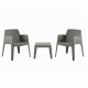 ΣΕΤ 3ΤΜΧ ΠΟΛΥΠΡΟΠΥΛΕΝΙΟΥ SLEEK HM21267.05 ΤΡΑΠΕΖΑΚΙ & 2 ΠΟΛΥΘΡΟΝΕΣ-DARK OLIVE GREEN