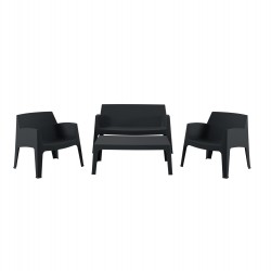 ΣΕΤ ΣΑΛΟΝΙ ΕΞ.ΧΩΡΟΥ 4ΤΜΧ SLEEK HM21268.02 ΜΑΥΡΟ ΠΟΛΥΠΡΟΠΥΛΕΝΙΟ