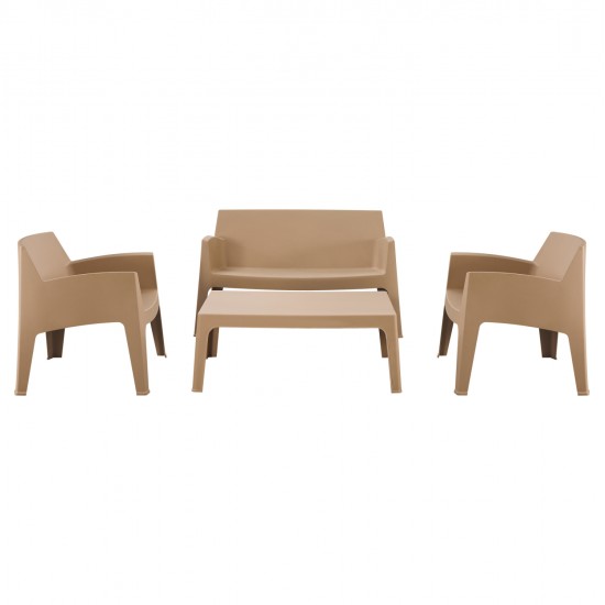 ΣΕΤ ΣΑΛΟΝΙ ΕΞ.ΧΩΡΟΥ 4ΤΜΧ SLEEK HM21268.03 ΚΑΠΟΥΤΣΙΝΟ ΠΟΛΥΠΡΟΠΥΛΕΝΙΟ