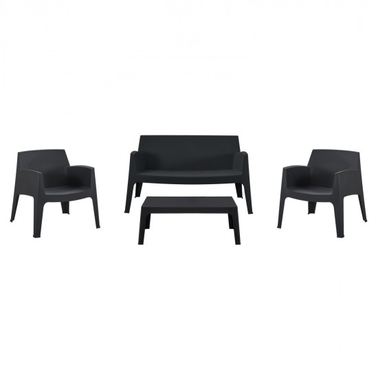 ΣΕΤ LOUNGE 4ΤΜΧ SLEEK HM21275.02 ΜΑΥΡΟ ΠΟΛΥΠΡΟΠΥΛΕΝΙΟ