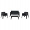 ΣΕΤ LOUNGE 4ΤΜΧ SLEEK HM21275.02 ΜΑΥΡΟ ΠΟΛΥΠΡΟΠΥΛΕΝΙΟ