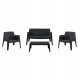 ΣΕΤ LOUNGE 4ΤΜΧ SLEEK HM21275.02 ΜΑΥΡΟ ΠΟΛΥΠΡΟΠΥΛΕΝΙΟ