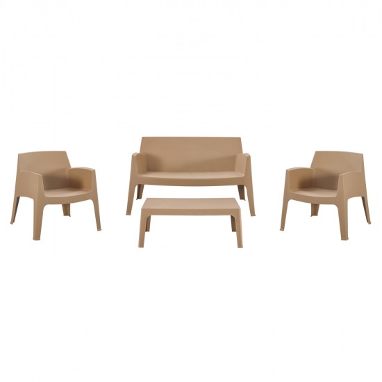 ΣΕΤ LOUNGE 4ΤΜΧ SLEEK HM21275.03 ΚΑΠΟΥΤΣΙΝΟ ΠΟΛΥΠΡΟΠΥΛΕΝΙΟ