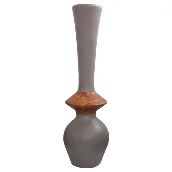 ΔΙΑΚΟΣΜΗΤΙΚΟ ΒΑΖΟ ΔΑΠΕΔΟΥ NEBULA HM4660.05M FIBER CEMENT TAUPE--ΞΥΛΟ ΤΕΑΚ Φ45x148Υεκ