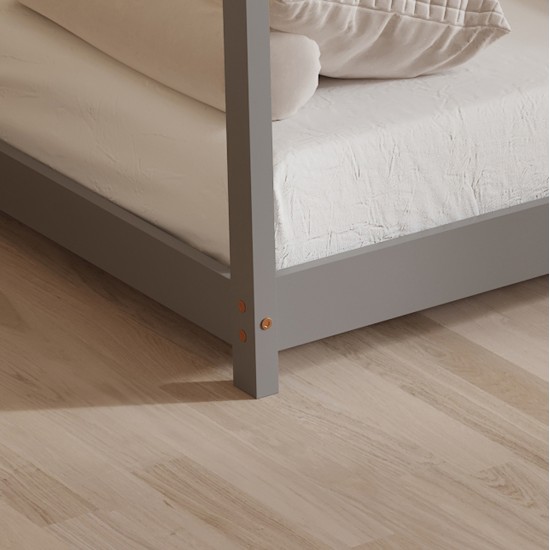 ΚΡΕΒΑΤΙ ΠΑΙΔΙΚΟ ΜΕ ΣΤΡΩΜΑ PEPE HM21302.02 ΞΥΛΟ ΠΕΥΚΟΥ ΣΕ ΓΚΡΙ--ΣΤΡΩΜΑ 90x190εκ