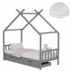ΚΡΕΒΑΤΙ ΠΑΙΔΙΚΟ ΜΕ ΣΤΡΩΜΑ KLARICE HM21305.02 ΞΥΛΟ ΠΕΥΚΟΥ ΣΕ ΓΚΡΙ--ΣΤΡΩΜΑ 90x190εκ