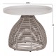 ΣΕΤ ΣΑΛΟΝΙ 5ΤΜΧ DRISCOLL ΗM6473.02 IVORY ΑΛΟΥΜΙΝΙΟ--ΜΠΕΖ ΣΧΟΙΝΙ & OLEFIN ΥΦΑΣΜΑ
