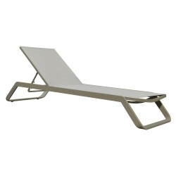 ΞΑΠΛΩΣΤΡΑ ΑΛΟΥΜΙΝΙΟΥ MARIMAR HM6562.03 ΣΚΕΛΕΤΟΣ TAUPE & TEXTILENE ΜΠΕΖ 220x67.5x31.5Υεκ