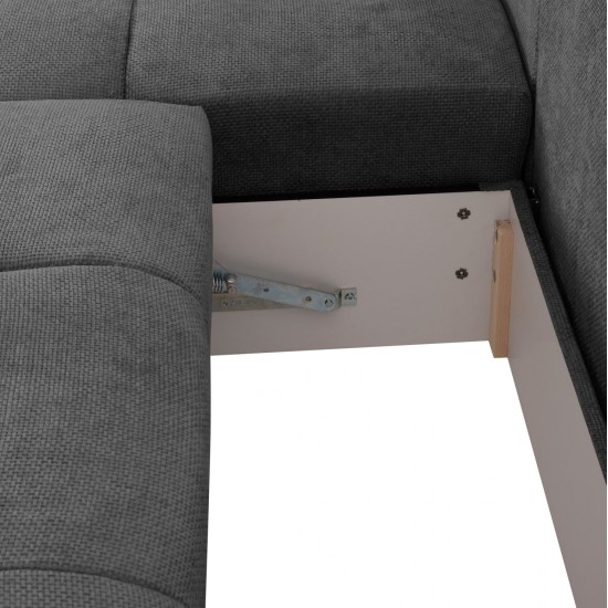 ΚΑΝΑΠΕΣ ΚΡΕΒΑΤΙ ΑΡΙΣΤΕΡΗ ΓΩΝΙΑ COMFYRA HM3336.01L ΓΚΡΙ ΥΦΑΣΜΑ 270x181x75Υεκ