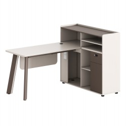 ΓΡΑΦΕΙΟ ΔΕΞΙΑ ΓΩΝΙΑ NEWLINE HM18275R ΜΕΛΑΜΙΝΗ ΕΚΡΟΥ--ΠΟΔΙΑ ΑΛΟΥΜΙΝΙΟΥ 160x120x105Υεκ