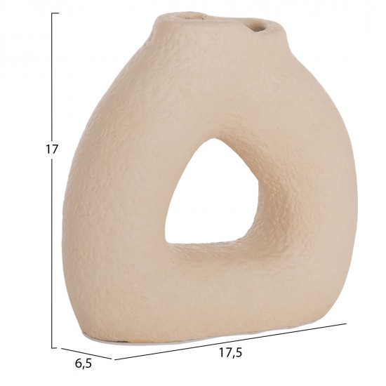 ΕΠΙΤΡΑΠΕΖΙΟ ΔΙΑΚΟΣΜΗΤΙΚΟ ΒΑΖΟ DECANT HM4667.02S ΤΕΡΑΚΟΤΑ ΣΕ ΚΡΕΜ--17.5x6.5x17Υεκ.