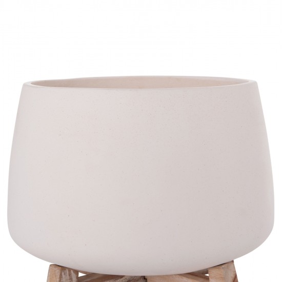 ΓΛΑΣΤΡΑ ΕΣ.ΧΩΡΟΥ FRELLO HM4674.02L ΛΕΥΚΟ FIBER CEMENT--TEAK ΒΑΣΗ 29x29x23,5Υεκ.