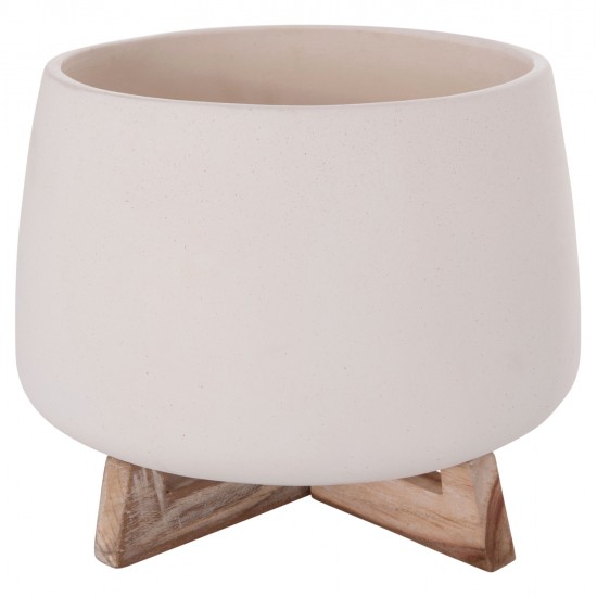 ΓΛΑΣΤΡΑ ΕΣ.ΧΩΡΟΥ FRELLO HM4674.02L ΛΕΥΚΟ FIBER CEMENT--TEAK ΒΑΣΗ 29x29x23,5Υεκ.