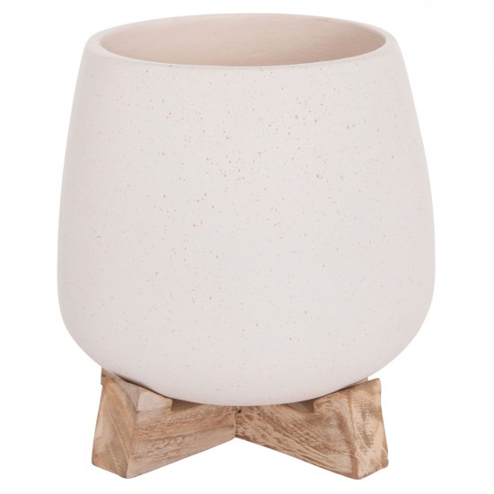 ΓΛΑΣΤΡΑ ΕΣ.ΧΩΡΟΥ FRELLO HM4674.02S ΛΕΥΚΟ FIBER CEMENT--TEAK ΒΑΣΗ 14,5x14,5x16Υεκ.