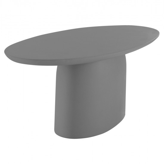 ΤΡΑΠΕΖΙ ΤΡΑΠΕΖΑΡΙΑΣ ΟΒΑΛ BRECCAN HM6577.01 ΓΚΡΙ FIBER CEMENT 240x100x75Υεκ.