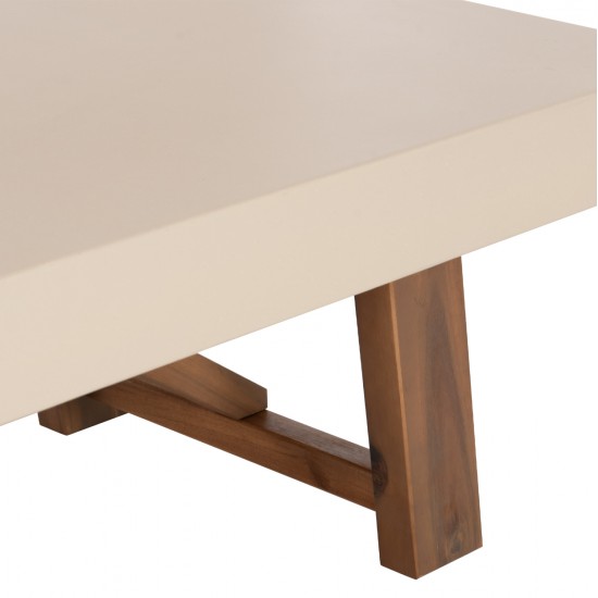 ΤΡΑΠΕΖΙ ΜΕΣΗΣ FIBER CEMENT & ΞΥΛΟ ΑΚΑΚΙΑΣ MAEVE HM6595.02 ΜΠΕΖ  130x70x46Υεκ.