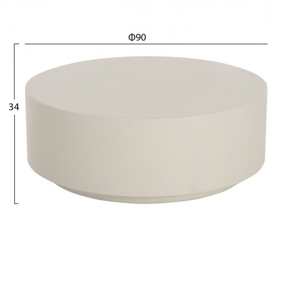 ΤΡΑΠΕΖΙ ΜΕΣΗΣ ΣΤΡΟΓΓΥΛΟ KYOKO HM6579.02 ΜΠΕΖ FIBER CEMENT Φ90x34Υεκ.