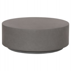 ΤΡΑΠΕΖΙ ΜΕΣΗΣ FIBER CEMENT ΣΤΡΟΓΓΥΛΟ KYOKO HM6579.01 ΓΚΡΙ Φ90x30Υεκ.