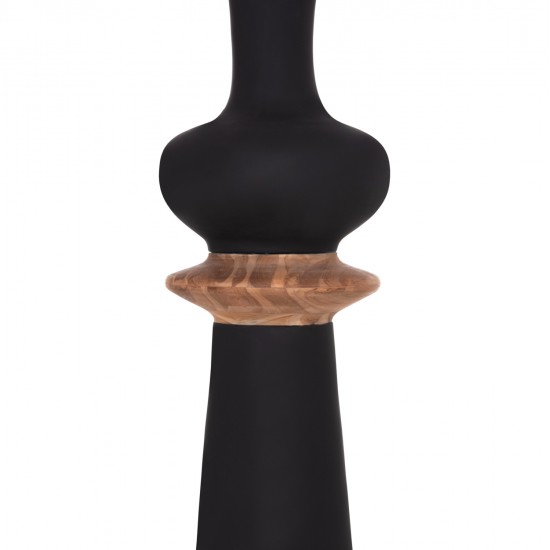 ΔΙΑΚΟΣΜΗΤΙΚΟ ΒΑΖΟ ΔΑΠΕΔΟΥ NEBULA HM4660.01L FIBER CEMENT ΜΑΥΡΟ--ΞΥΛΟ ΤΕΑΚ Φ45x172Υεκ