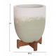 ΓΛΑΣΤΡΕΣ ΣΕΤ 2ΤΜΧ SEON HM4686.09 TERRACOTTA ΣΕ ΛΕΥΚΟ & ΠΡΑΣΙΝΟ--TEAK ΒΑΣΗ