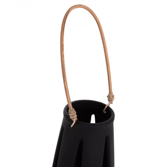 ΕΠΙΤΡΑΠΕΖΙΟ ΦΑΝΑΡΙ ERANTYL HM4696.01L ΜΑΥΡΟ FIBER CEMENT & ΧΕΡΟΥΛΙ RATTAN Φ17x27Yεκ.