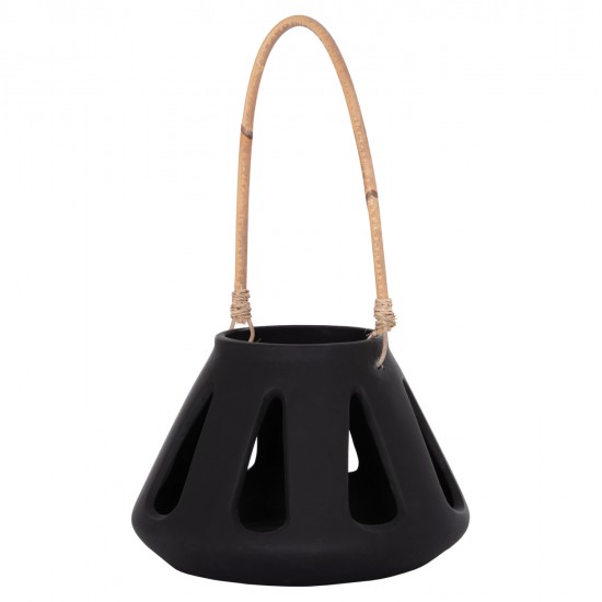 ΕΠΙΤΡΑΠΕΖΙΟ ΦΑΝΑΡΙ ERANTYL HM4696.01S ΜΑΥΡΟ FIBER CEMENT & ΧΕΡΟΥΛΙ RATTAN Φ25x17Yεκ.