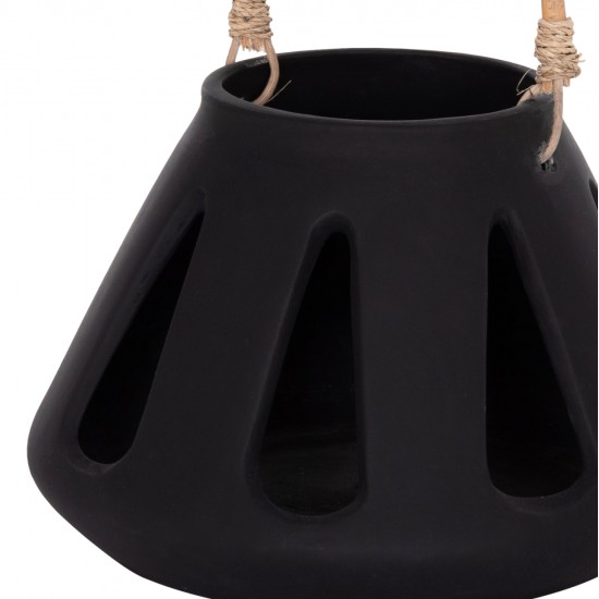 ΕΠΙΤΡΑΠΕΖΙΟ ΦΑΝΑΡΙ ERANTYL HM4696.01S ΜΑΥΡΟ FIBER CEMENT & ΧΕΡΟΥΛΙ RATTAN Φ25x17Yεκ.