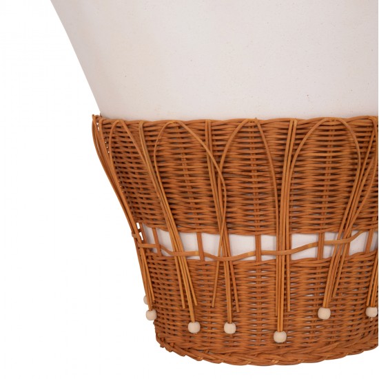 ΤΡΑΠΕΖΙ ΣΑΛΟΝΙΟΥ PERRAL HM18164.02L FIBER CEMENT ΛΕΥΚΟ-ΦΥΣΙΚΟ RATTAN--Φ55x45Υεκ
