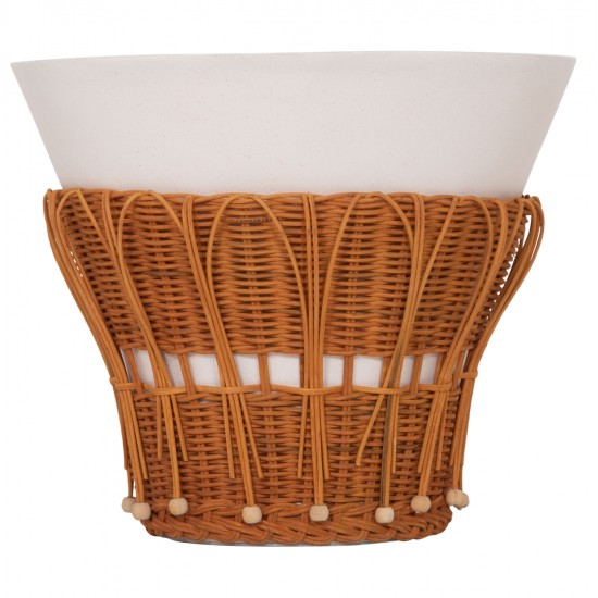 ΤΡΑΠΕΖΙ ΒΟΗΘΗΤΙΚΟ PERRAL HM18164.02S FIBER CEMENT ΛΕΥΚΟ-ΦΥΣΙΚΟ RATTAN--Φ42x36Υεκ