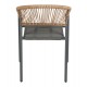 ΠΟΛΥΘΡΟΝΑ HOMAN HM6430.01 ΓΚΡΙ ΜΕΤΑΛΛΟ & TEXTILENE--ΜΠΕΖ P.E.RATTAN 53x58x75Υεκ