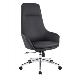 ΚΑΡΕΚΛΑ ΓΡΑΦΕΙΟΥ BEKKER HM18359.01 ΜΑΥΡΟ PU ΔΕΡΜΑ--ΒΑΣΗ ΧΡΩΜΙΟΥ 67x67x126Υεκ