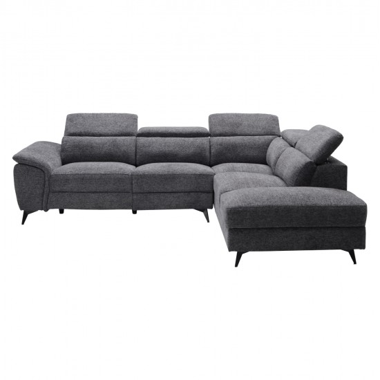 ΚΑΝΑΠΕΣ ΔΕΞΙΑ ΓΩΝΙΑ-ΑΝΑΚΛΙΣΗ & ΑΠΟΘ.ΧΩΡΟΣ-RESTRO HM3339.01R ΓΚΡΙ ΥΦΑΣΜΑ 290x220x80Υεκ