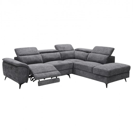 ΚΑΝΑΠΕΣ ΔΕΞΙΑ ΓΩΝΙΑ-ΑΝΑΚΛΙΣΗ & ΑΠΟΘ.ΧΩΡΟΣ-RESTRO HM3339.01R ΓΚΡΙ ΥΦΑΣΜΑ 290x220x80Υεκ