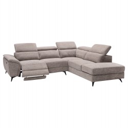 ΚΑΝΑΠΕΣ ΔΕΞΙΑ ΓΩΝΙΑ-ΑΝΑΚΛΙΣΗ & ΑΠΟΘ.ΧΩΡΟΣ-RESTRO HM3339.02R ΜΠΕΖ ΥΦΑΣΜΑ 284x224x76Υ