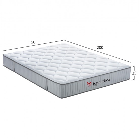 ΣΤΡΩΜΑ ΔΙΠΛΟ HYPNOTTICA HM748.05 POCKET SPRINGS--ΛΕΥΚΟ 150x200x25Υεκ.