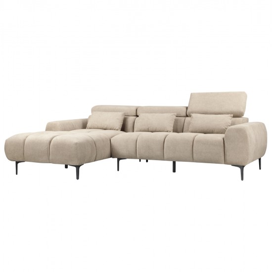 ΚΑΝΑΠΕΣ ΑΡΙΣΤΕΡΗ ΓΩΝΙΑ DIVYA HM3267.11L ΜΠΕΖ ΥΦΑΣΜΑ 260x100-174x104Υεκ.