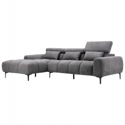 ΚΑΝΑΠΕΣ ΑΡΙΣΤΕΡΗ ΓΩΝΙΑ DIVYA HM3267.12L ΓΚΡΙ ΥΦΑΣΜΑ 260x100-174x104Υεκ.