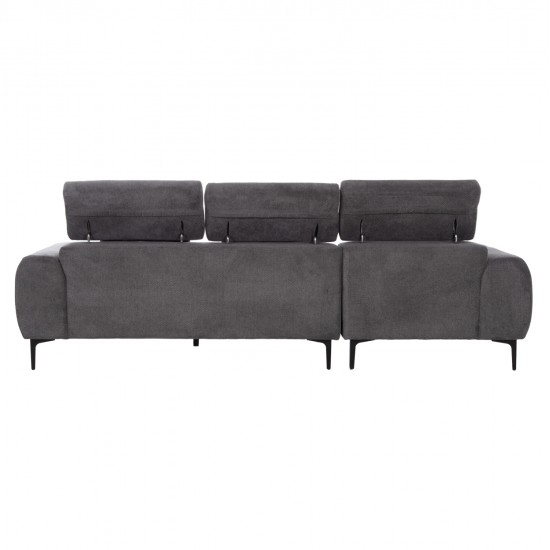 ΚΑΝΑΠΕΣ ΑΡΙΣΤΕΡΗ ΓΩΝΙΑ DIVYA HM3267.12L ΓΚΡΙ ΥΦΑΣΜΑ 260x100-174x104Υεκ.