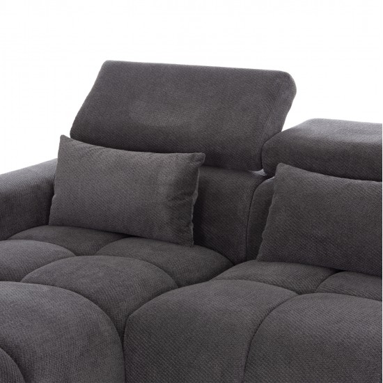 ΚΑΝΑΠΕΣ ΑΡΙΣΤΕΡΗ ΓΩΝΙΑ DIVYA HM3267.12L ΓΚΡΙ ΥΦΑΣΜΑ 260x100-174x104Υεκ.