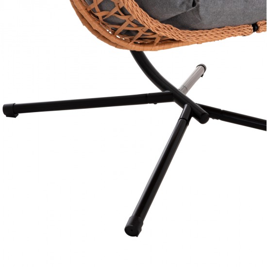 ΚΡΕΜΑΣΤΗ ΦΩΛΙΑ NESTA HM6468.05 ΜΑΥΡΟ ΜΕΤΑΛΛΟ--ΚΑΦΕ P.E.RATTAN 100x100x190Υεκ.