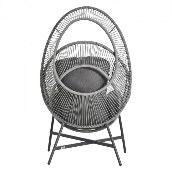 ΠΟΛΥΘΡΟΝΑ-ΦΩΛΙΑ RULER HM6506.01 ΓΚΡΙ ΜΕΤΑΛΛΟ-P.E.RATTAN-ΜΑΞΙΛΑΡΙΑ 90x85x154Υεκ