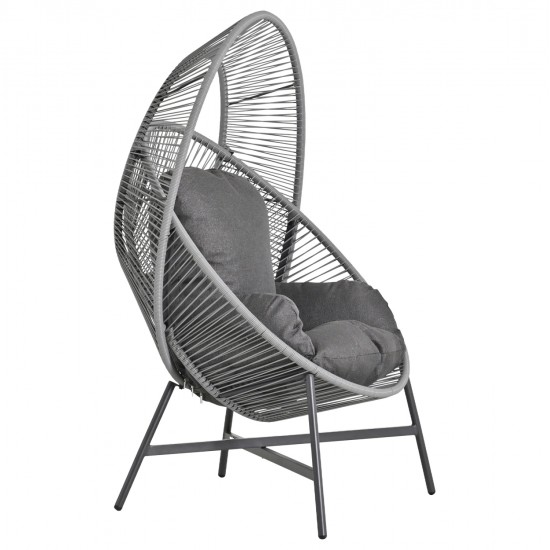 ΠΟΛΥΘΡΟΝΑ-ΦΩΛΙΑ RULER HM6506.01 ΓΚΡΙ ΜΕΤΑΛΛΟ-P.E.RATTAN-ΜΑΞΙΛΑΡΙΑ 90x85x154Υεκ