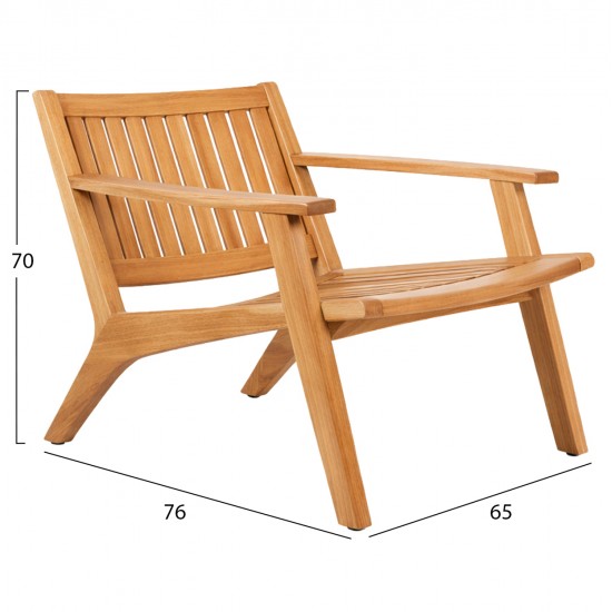ΠΟΛΥΘΡΟΝΑ LOUNGE ARANIA HM6617 ΞΥΛΟ TEAK ΣΕ ΦΥΣΙΚΟ 59x65x69Υεκ.