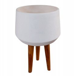 ΓΛΑΣΤΡΑ ΕΣΩΤ.ΧΩΡΟΥ QUAN HM4680.02L FIBER CEMENT ΛΕΥΚΟ--ΒΑΣΗ TEAK Φ38x62Υεκ