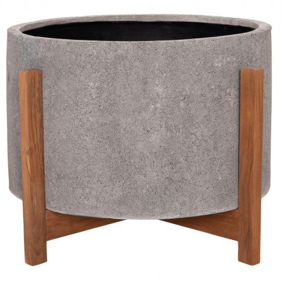 ΓΛΑΣΤΡΑ ΕΣΩΤ.ΧΩΡΟΥ HOFF HM4682.03L FIBER CEMENT ΓΚΡΙ-TEAK ΒΑΣΗ Φ50x35Υεκ