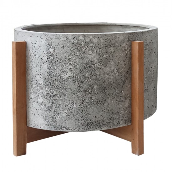 ΓΛΑΣΤΡΑ ΕΣΩΤ.ΧΩΡΟΥ HOFF HM4682.03L FIBER CEMENT ΓΚΡΙ-TEAK ΒΑΣΗ Φ50x35Υεκ