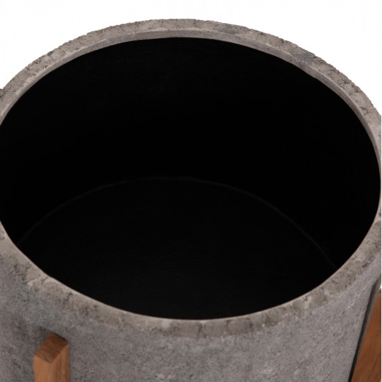 ΓΛΑΣΤΡΑ ΕΣΩΤ.ΧΩΡΟΥ HOFF HM4682.03L FIBER CEMENT ΓΚΡΙ-TEAK ΒΑΣΗ Φ50x35Υεκ