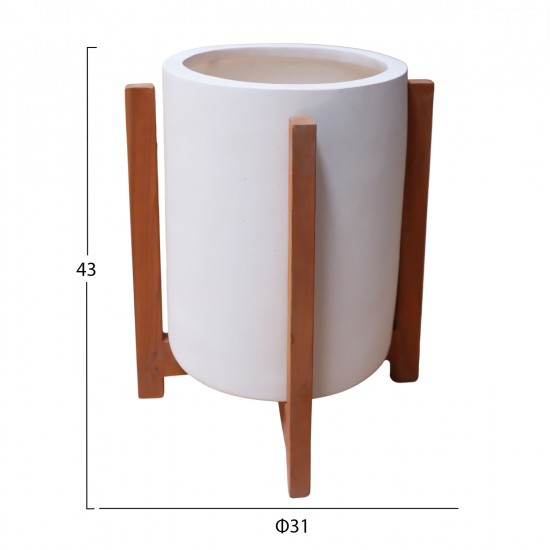 ΓΛΑΣΤΡΑ ΕΣΩΤ.ΧΩΡΟΥ HOFF HM4682.02S FIBER CEMENT ΛΕΥΚΟ-TEAK ΒΑΣΗ Φ33x42Υεκ